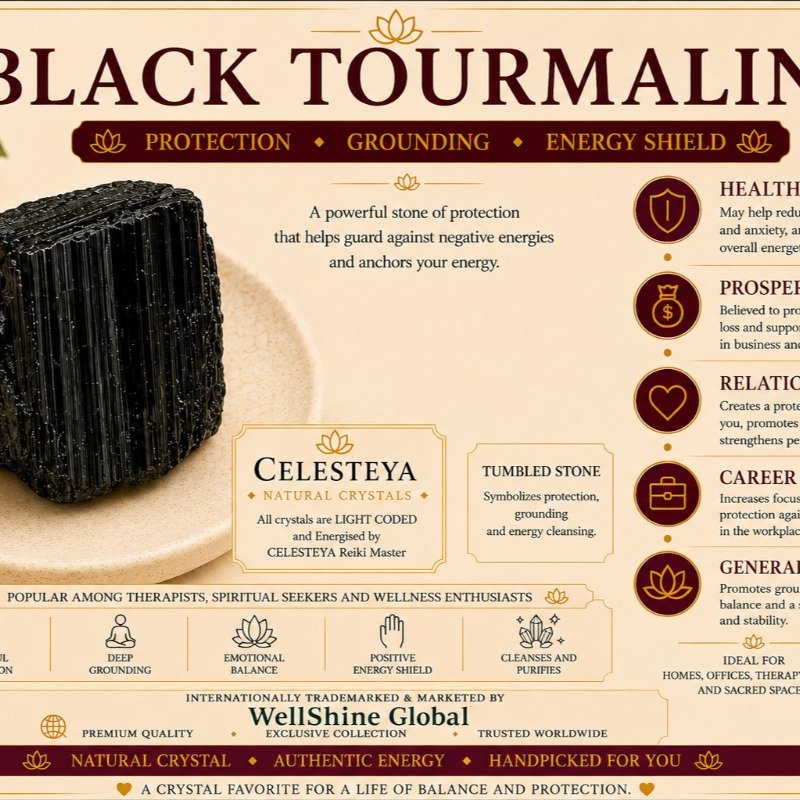 Natural Black Tourmaline Crystal